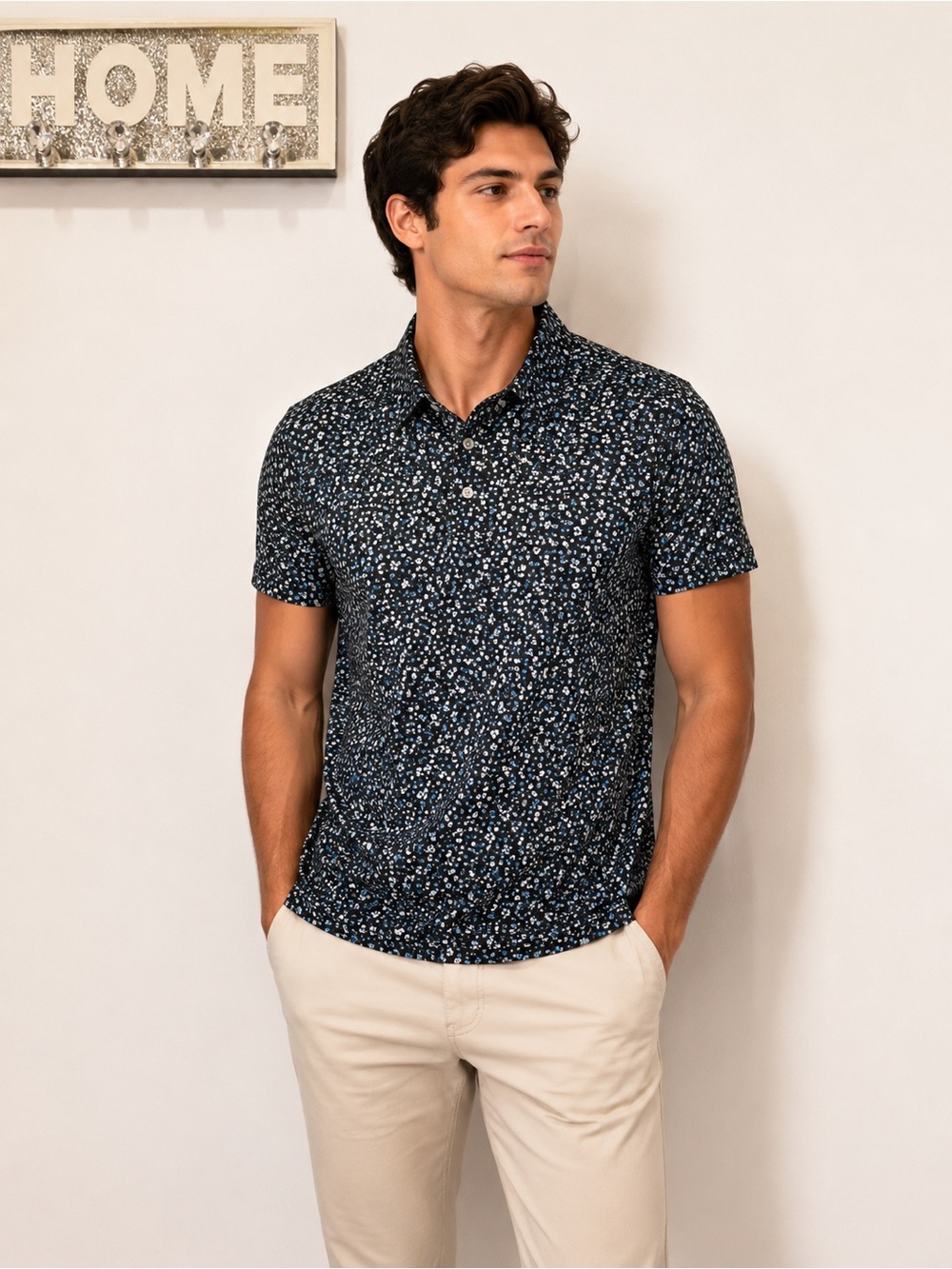 NWT Ben Hogan Performance Golf Polo XL Floral Print Stretch Shirt